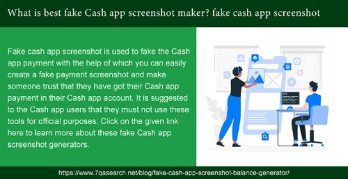 There are several tools available in the online market with the help of which one can easily create  Fake Cash App Screenshot in order to make someone believe that they have received the payment from someone in their Cash app account. But in reality, there is no Cash app payment done to Cash app users. You can tap on the given link here so that you can learn how you can check whether your Cash app account has received payment or not. https://www.7qasearch.net/blog/fake-cash-app-screenshot-balance-generator/
