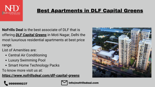 NoFrills Deal is offering best apartments in DLF Capital Greens Delhi at an affordable price range.
To know more visit us at: https://www.nofrillsdeal.com/dlf-capital-greens
