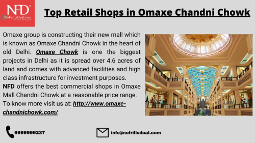 NoFrillsDeal is offering commercial and retails shops in Omaxe Chandni Chowk Delhi at a reasonable price range.
To know more visit us at: http://www.omaxe-chandnichowk.com/
