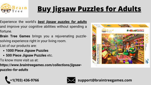 Brain Tree Games is the top jigsaw puzzles shop in USA that is offering best Jigsaw Puzzles for Adults at a reasonable price range.
To know more visit us at: https://www.braintreegames.com/collections/jigsaw-puzzles-for-adults