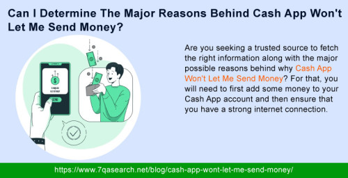 First of all, you will need to get in touch with the Cash App professionals who will let you know why Cash App Won't Let Me Send Money. Besides, if you are having any issue regarding the same, you will need to simply approach these troubleshooting members and find out a suitable solution in no time. https://www.7qasearch.net/blog/cash-app-wont-let-me-send-money/
