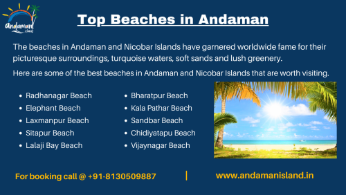 Explore the List of top Beaches in Andaman & Nicobar Islands. Spend a perfect holiday in Andaman with the lap of the beaches. These beaches will make your trip more memorable.
To know more, Visit us at: https://www.andamanisland.in/blog/detail/beaches-in-andaman