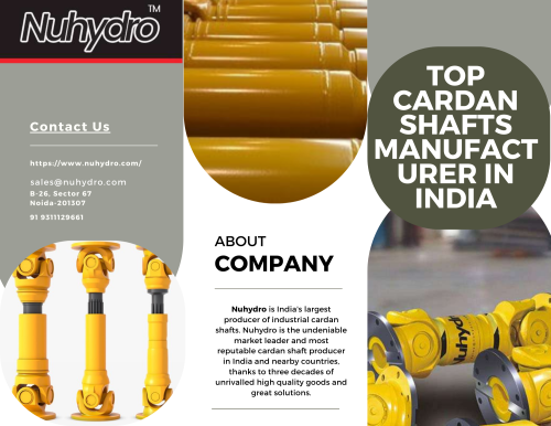 Nuhydro is the Top Cardan Shafts Manufacturer in India items are made with high-quality raw materials and cutting-edge technology. Our high-performance Cardan shafts meet international standards and have been meeting the demands of our customers all over the world.
visit: https://www.nuhydro.com/