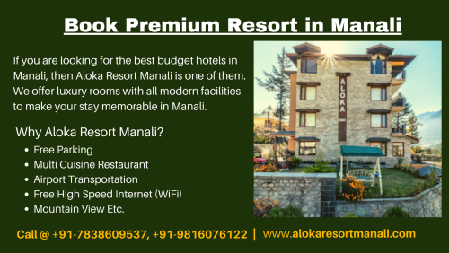 If you are looking for an amazing and peaceful stay in Manali, then choose Aloka Resort Manali, it is a premium hotel in Manali which provides luxury rooms with all modern facilities to make your stay memorable in Manali. For any enquiry about hotel booking, query visit us at: https://alokaresortmanali.com/