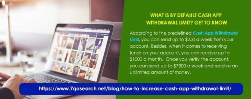 According to the predefined Cash App Withdrawal Limit, you can send up to $250 a week from your account. Besides, when it comes to receiving funds on your account, you can receive up to $1000 a month.  Once you verify the account, you can send up to $7500 a week and receive an unlimited amount of money. https://www.7qasearch.net/blog/how-to-increase-cash-app-withdrawal-limit/