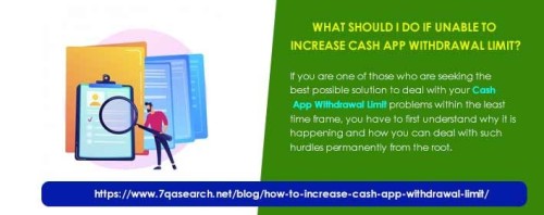 If you are one of those who are seeking the best possible solution to deal with your Cash App Withdrawal Limit problems within the least time frame, you have to first understand why it is happening and how you can deal with such hurdles permanently from the root. https://www.7qasearch.net/blog/how-to-increase-cash-app-withdrawal-limit/