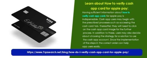 Learn about How to verify cash app card for apple pay