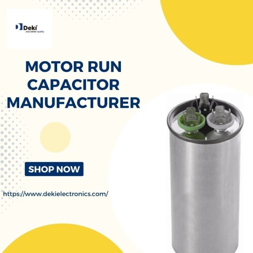 Deki Electronics is a leading Motor Run Capacitor Manufacturer specializing in high-quality capacitors for various industrial and commercial applications. Their capacitors are known for their reliability, durability, and efficiency, making them a trusted choice for businesses worldwide.
Website: https://www.dekielectronics.com/motor-run-capacitors.php