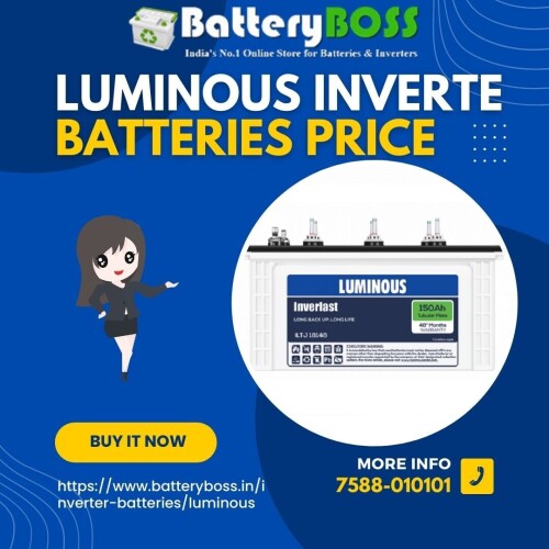 BatteryBoss offers a wide range of inverter batteries, including Luminous Inverter Batteries, at highly competitive prices. Visit us today at batteryboss to learn more!
Website: https://www.batteryboss.in/inverter-batteries/luminous