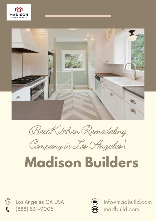 Need a kitchen remodeling contractor in Los Angeles? Look no further than Madison Builders! Trust our team of experts to provide exceptional kitchen renovations. As a leading kitchen remodeling company, we are dedicated to delivering top-notch craftsmanship and extraordinary transformations. Give your kitchen the makeover it deserves with Madison Builders. Contact us today for a stunning kitchen renovation that will exceed your expectations. Visit: https://madbuild.com/kitchen-remodeling-los-angeles