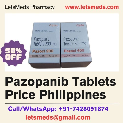 Buy Pazopanib Tablets Price Saudi Arabia - Your Ally in the Fight Against Cancer. Take charge of your health with Indian Pazopanib Tablets China, an advanced oral medication designed to combat kidney cancer and certain types of soft tissue sarcoma. Known for its efficacy in inhibiting tumor growth and reducing the blood supply to the tumor, Generic Pazopanib Tablets Cost USA is a key player in targeted cancer therapy. Take charge of your health with Pazopanib Tablets Cost Metro Manila, an advanced oral medication designed to combat kidney cancer and certain types of soft tissue sarcoma. Known for its efficacy in inhibiting tumor growth and reducing the blood supply to the tumor, Pazopanib Tablets Price Cebu City is a key player in targeted cancer therapy. Please consult your doctor to determine if Pazopanib Tablets Online Davao City is the right choice for you. Available Worldwide USA, UAE, UK, Philippines, Malaysia, Thailand, Dubai, Saudi Arabia, Singapore, etc. and fast delivery in philippines cities Metro Manila, Cebu City, Quezon City, Davao City, etc. To inquire about Purchase Pazopanib Tablets Online Dubai or for more information, please contact us at Call/WhatsApp/Viber: +91-7428091874, WeChat/Skype: Letsmeds, Email: letsmeds@gmail.com, Website: www.letsmeds.com.