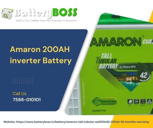 Power up your home with BatteryBoss, the ultimate solution for reliable energy storage. Our range includes high-performance options like the Amaron 200AH inverter battery, ensuring an uninterrupted power supply for your needs. Explore now!
Website: https://www.batteryboss.in/battery/amaron-tall-tubular-ea200tt42-200ah-42-months-warranty