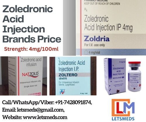 Secure top-tier Generic Zoledronic Acid Thailand, the go-to solution for enhancing bone density and managing bone-related conditions. FDA-approved for safety and efficacy, this treatment is pivotal for those battling osteoporosis, Paget's disease, and bone complications due to cancer. Zoledronic Acid Injection Price Dubai 5 mg/100 mL Injection administered annually or as directed by a healthcare professional for osteoporosis. Frequency varies based on treatment for other diseases; consult your doctor Available upon inquiry USA, UAE, UK, Philippines, Thailand, Malaysia, Singapore, Dubai, Saudi Arabia, etc. Act now to secure your health with our top-quality Zoledronic Acid Injection Cost Malaysia. Competitive rates available – Contact for details Call/WhatsApp/Viber: +91-7428091874, WeChat/Skype: Letsmeds, Email: letsmeds@gmail.com, Website: www.letsmeds.com.