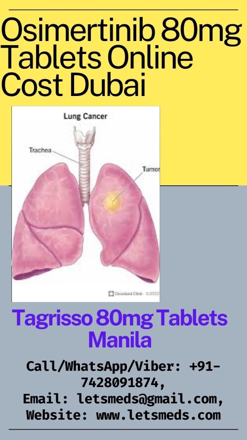 Purchase Osimertinib 80mg Tablets Thailand are a breakthrough medication for the treatment of non-small cell lung cancer (NSCLC) with specific EGFR mutations. This third-generation EGFR tyrosine kinase inhibitor (TKI) effectively targets and inhibits mutated EGFR, offering improved survival rates and better management of CNS metastases. Common side effects include diarrhea, rash, dry skin, and fatigue. Ensure the best care for your lung cancer treatment with Indian Osimertinib 80mg Tablets UAE. We supply Generic Osimertinib 80mg Tablets Philippines around most of the countries like the USA, UAE, UK, Thailand, Philippines, Malaysia, Taiwan, Hong Kong, Singapore, China, Russia, Saudi Arabia, Dubai, Peru, Romania, and many other countries. Contact us today to place your order Call/WhatsApp/Viber: +91-7428091874, WeChat/Skype: Letsmeds, Email: letsmeds@gmail.com, Website: www.letsmeds.com.