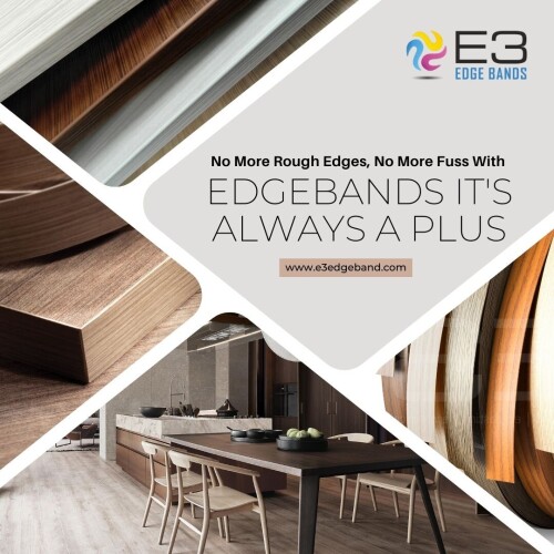 The leading edge band manufacturers in India, specializing in high-quality PVC edge banding. Explore the best edge band manufacturing companies in India, renowned for their premium products and reliable supplies. Whether you're looking for a trusted edge band manufacturer in India or seeking top PVC edge banding suppliers, our comprehensive guide has you covered.

Visit us:- https://e3edgeband.com/