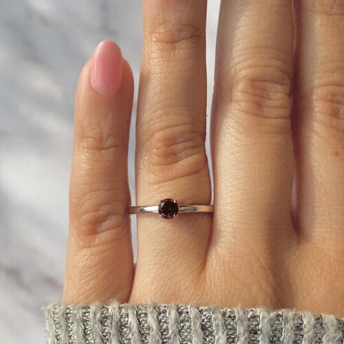 Add a touch of rich sophistication with this dainty garnet ring . The deep, velvety red of the garnet gemstone exudes a timeless elegance, making it the perfect accent for any occasion. Set delicately in a dainty band, this ring harmonizes classic beauty with contemporary allure. 
Visit Now @ https://www.sagaciajewelry.com/collections/dainty-garnet-rings