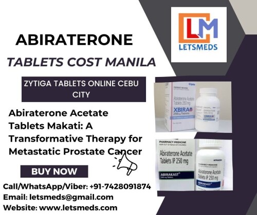 If you are looking to Buy Abiraterone 250mg Tablets Quezon City at wholesale prices online in the Philippines, LetsMeds is here to provide you with a seamless experience. As a trusted online pharmacy, LetsMeds offers a variety of Indian Abiraterone Tablets Philippines at competitive prices. We believe that quality healthcare should be accessible and affordable to all, which is why we offer Generic Abiraterone Tablets Manila on discounts of up to 70% OFF on your medication purchases. Abiraterone Tablets Cost Cebu City, When you order from us, you can trust that your satisfaction is our top priority. Our services extend worldwide, including cities in the Philippines such as Quezon City, Manila, Davao City, Caloocan, Cebu City, Bacolod, Angeles, Quezon City, Butuan, Iloilo City, Makati, Malabon, and more. Feel free to reach out to us via Call/WhatsApp/Viber: +91-7428091874, WeChat/Skype: Letsmeds, Email: letsmeds@gmail.com, Website: www.letsmeds.com.