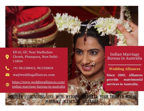 Discover your perfect match with Wedding Alliances, the premier Indian Marriage Bureau in Australia. Join us today and embark on a journey towards a fulfilling and joyful marriage. We cater to Hindu, Sikh and Jain Indians based in all major metros like Sydney, Melbourne, Brisbane, Adelaide, Canberra, Perth. Click to learn more at https://www.weddingalliances.com/indian-marriage-bureau-in-australia