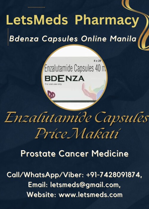 For those seeking Generic Enzalutamide 40mg Capsules Manila at a wholesale price in the Philippines, We have successfully made available renowned enzalutamide brands like Bdenza 40mg Capsules, Azel, Glenza, Enzamide, and Enzuta, among others, under generic names. Our Wholesale Indian Enzalutamide Capsules Price Makati offer affords you the convenience of online purchase, with Buy Enzalutamide 40mg Capsules Cebu City readily accessible over the counter or through online ordering with a valid prescription. Avail of the opportunity to Enzalutamide Capsules Cost Philippines at discounted prices. LetsMeds not only expands your choices with Enzalutamide 40mg Capsules Online Davao City but also ensures timely delivery to various Philippine cities, including Quezon City, Manila, Davao City, Caloocan, Cebu City, Zamboanga City, Taguig, Antipolo, Cavite City, Tagbilaran, Navotas, Malabon, Dagupan in Pangasinan, Naga in Camarines Sur, Ormoc in Leyte, Santiago in Isabela, and Cotabato City among others. Choose LetsMeds for premium quality and cost-effective Enzalutamide Capsules Brands Wholesale Bacolod solutions. Contact us Call/WhatsApp/Viber: +91-7428091874, WeChat/Viber: +91-7428091874, Email: letsmeds@gmail.com, Website: www.letsmeds.com.