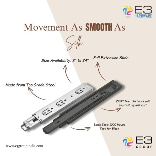 At E3 Group, we specialize in manufacturing top-grade telescopic channels in India, catering to diverse industries and applications. Our commitment to quality, innovation, and customer satisfaction makes us a trusted partner for businesses seeking durable and efficient drawer channel solutions. Explore our extensive range of telescopic channels today.

Visit us:- https://e3groupindia.com/telescopic-channel-manufacturer-in-india/