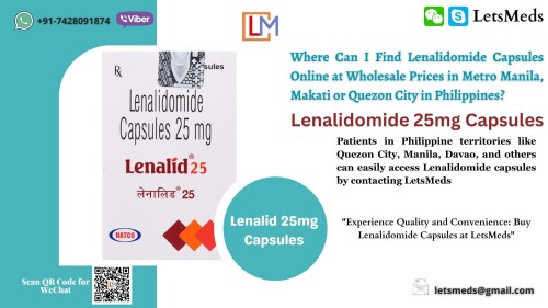 If you're on the search for comprehensive information regarding Lenalidomide Capsules brands or generics, LetsMeds is the ideal platform for you. As a major pharmacy wholesaler, we offer competitive pricing on a wide range of medication supplies. Our user-friendly website allows you to easily browse and order Lenalidomide Capsules online with just a few clicks. With LetsMeds, you have access to high-quality medications like Lenalid, Lenangio, Lenome, Lynide, Kabilen, and Lenmid at the best prices available. We cater to a global audience, shipping to various countries including the United States, the United Kingdom, Russia, the Philippines, and many more. For inquiries or orders in the Philippines, such as Quezon City, Manila, Davao City, or Cebu City, you can reach us at +91-7428091874. LetsMeds prides itself on providing genuine medications on a daily basis, ensuring a seamless online ordering experience with worldwide delivery at your convenience. Visit our website now to explore our offerings and place your order promptly.