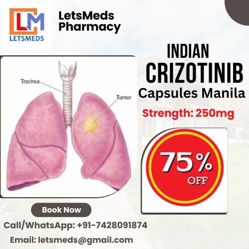 If you're looking to Buy Crizotinib 250mg Capsules Makati at a lower cost, LetsMeds is your ideal solution. We offer competitive pricing on Indian Crizotinib Capsules Philippines and ensure prompt delivery across a wide network of cities in the Philippines. Whether you're in Quezon City, Manila, Davao City, Caloocan, Cebu City, Zamboanga City, Taguig, Antipolo, Cavite City, Tagbilaran, Navotas, Malabon, or Cotabato City, LetsMeds has got you covered. Simply reach out to us via call, WhatsApp, or Viber at +91-7428091874, or connect with us on Skype & WeChat: LetsMeds to speak with a representative who will assist you with your order for Generic Crizotinib Capsules Cebu City. With LetsMeds, you can trust that your Crizotinib Capsules Cost Quezon City will be delivered efficiently and reliably, no matter where you are. Contact Email: letsmeds@gmail.com, Website: www.letsmeds.com.