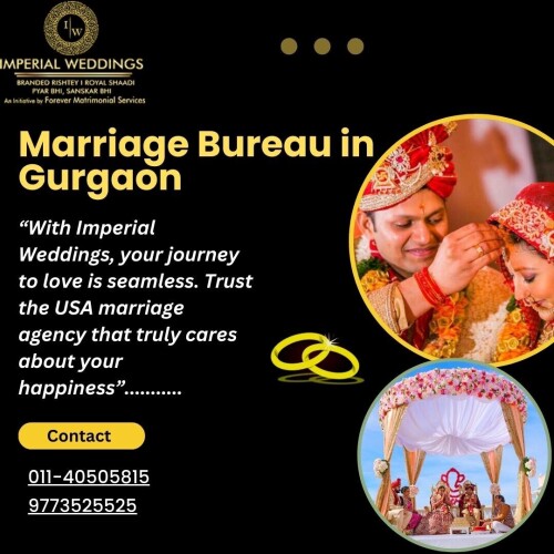 Imperial Weddings is a leading marriage bureau in Gurgaon, specializing in personalized matchmaking services. We connect individuals seeking meaningful relationships, ensuring a seamless journey to love and commitment tailored to your unique preferences.

To know more visit:
https://www.imperial.wedding/matrimonial-services-in-gurgaon