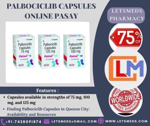 Are you or a loved one in need of Indian Palbociclib Capsules Philippines? LetsMeds Pharmacy is now offering this vital medication in Quezon City.

Products Details:

Product: Palbociclib Capsules Brands Caloocan

Strengths Available: 75 mg, 100 mg, 125 mg

Indications: Treatment of hormone receptor-positive, HER2-negative locally advanced or metastatic breast cancer in combination with other therapies.

Buy Palbociclib 125mg Capsules Quezon City is a targeted therapy that inhibits the growth of cancer cells by blocking specific proteins (CDK4 and CDK6) involved in cell division. It is indicated for use in adult patients, both men and women, who are undergoing treatment for specific types of breast cancer. 

Availability:

Palbociclib Capsules Online Pasay are available at LetsMeds Pharmacy, a trusted pharmacy established in 2017, located in Quezon City. We offer competitive pricing and a wide range of quality medications.

For more details or to place an order, please contact us:

Call/WhatsApp/Viber: +91-7428091874,

WeChat/Skype: Letsmeds,

Email: letsmeds@gmail.com,

Website: www.letsmeds.com.https://www.letsmeds.com/palbociclib-capsules-price-philippines